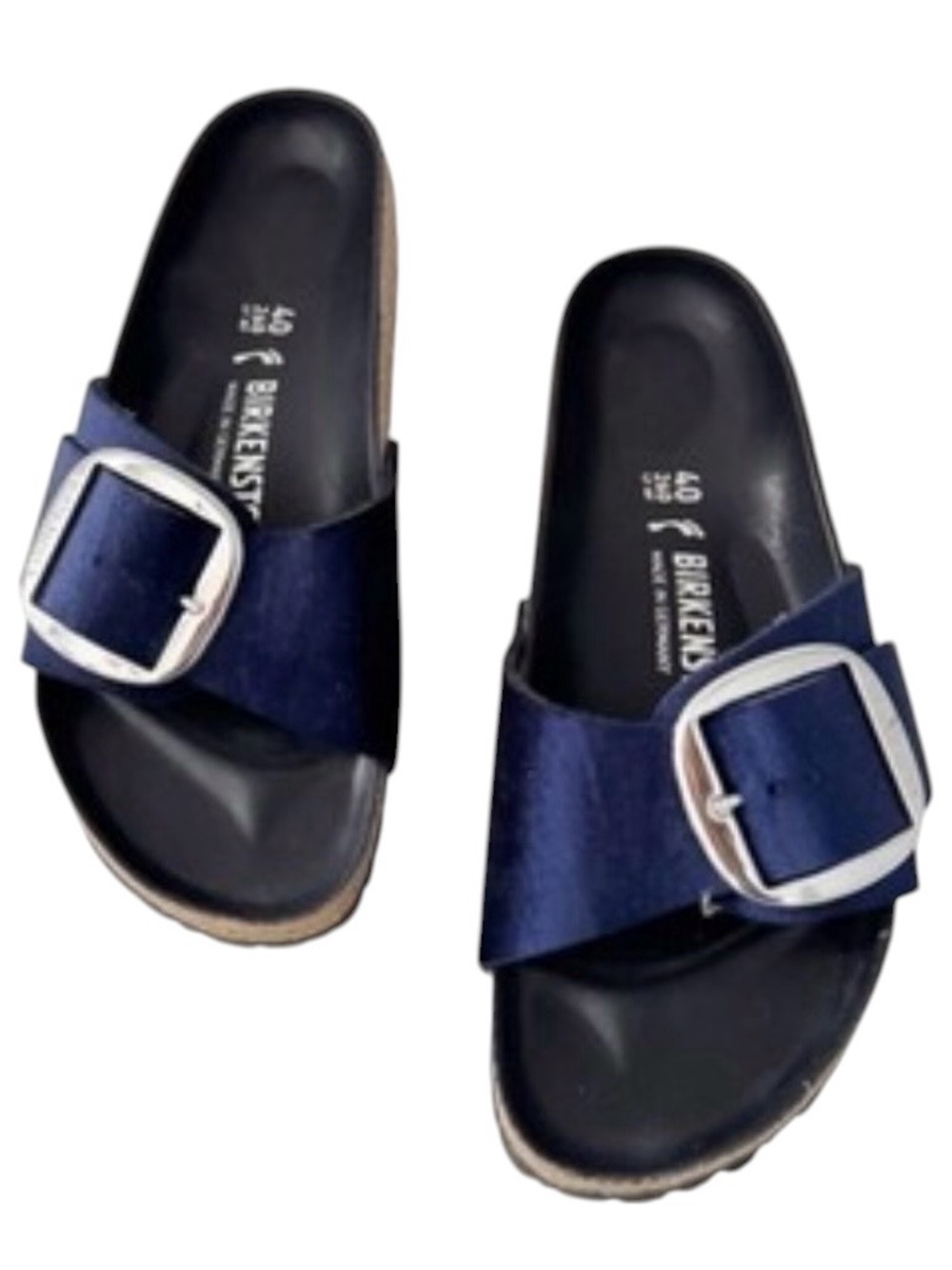 Birkenstock Madrid Big Buckle Velvet Midnight Sandals Blue Sz 38, US 7 - 7 1/2” - Picture 16 of 16